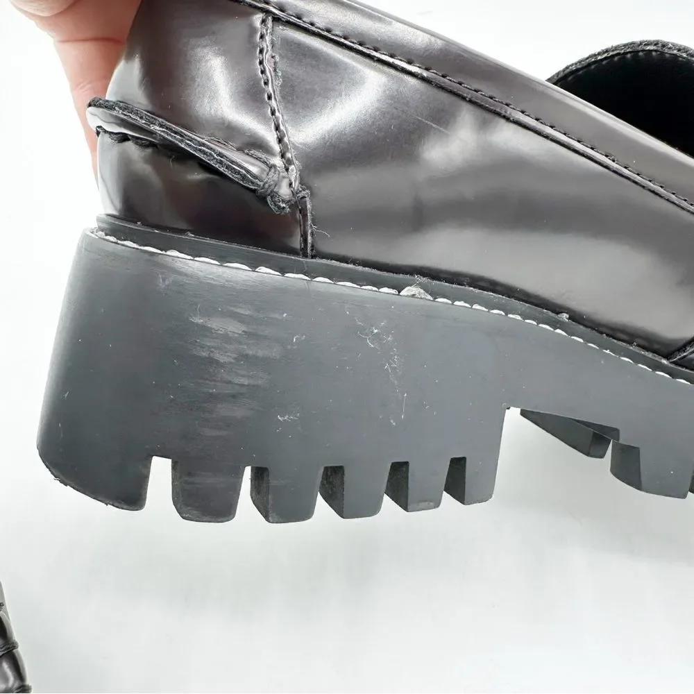 Mango Track Sole Faux Leather Slip-On Loafer with Track‎ Sole Deep Burgundy 7.5 - Picture 12 of 14